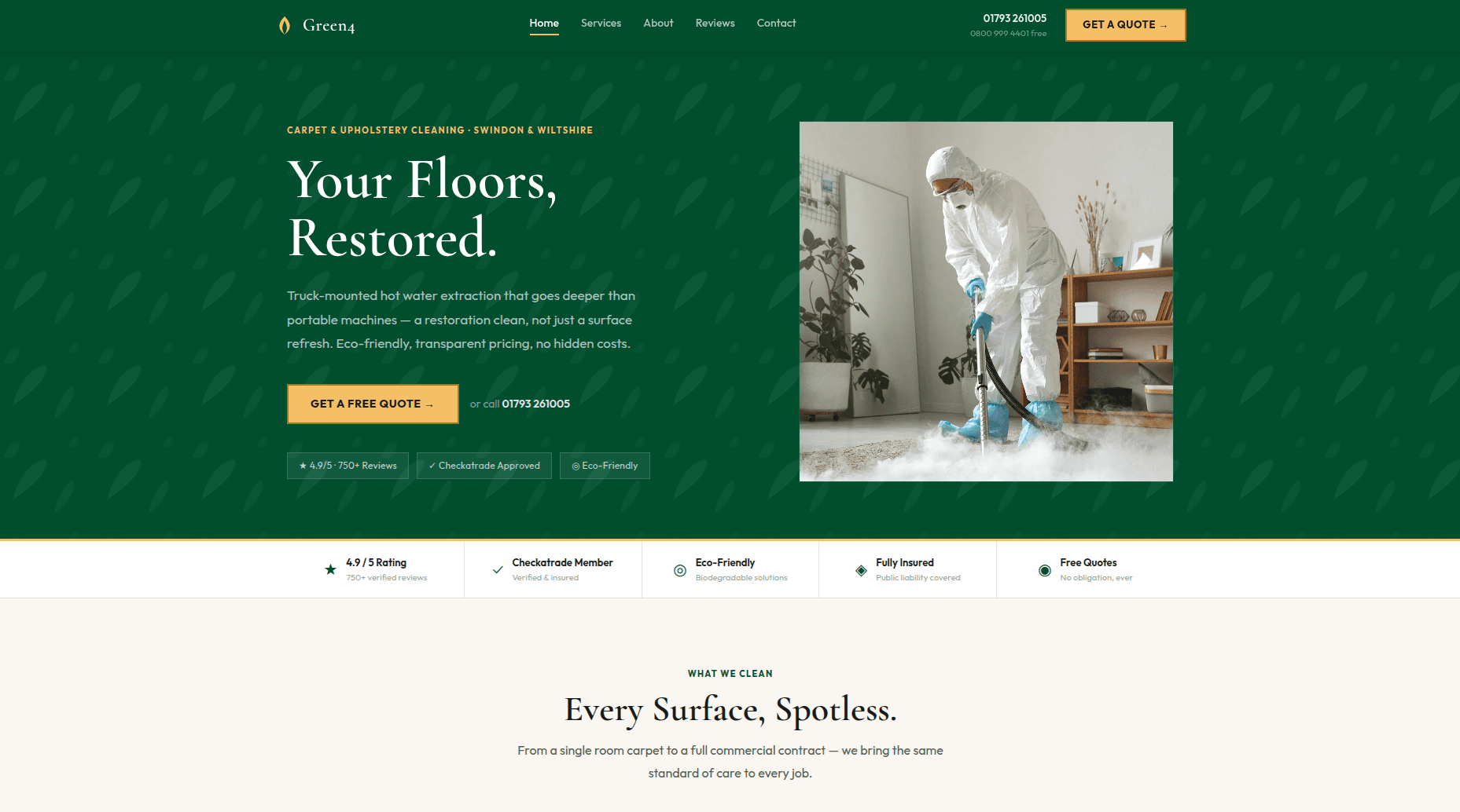Green 4 Carpet and Upholstery Cleaning Services hero